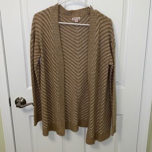 Tan and Cream Stripey Cardigan